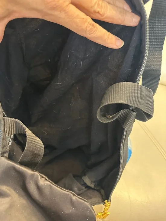 Moschino Blue Cloud Print Tote with Gold Logo and Black Handles - Picture 5 of 6